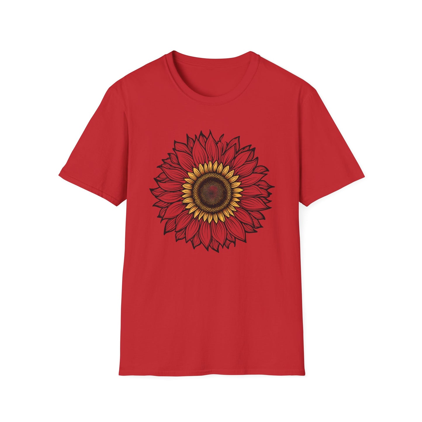 Sunflower Line Art T-Shirt