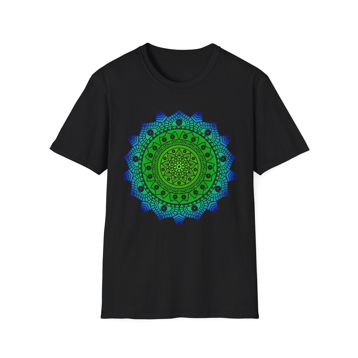 Hawaiian Hibiscus Mandala T-Shirt Blue / Green
