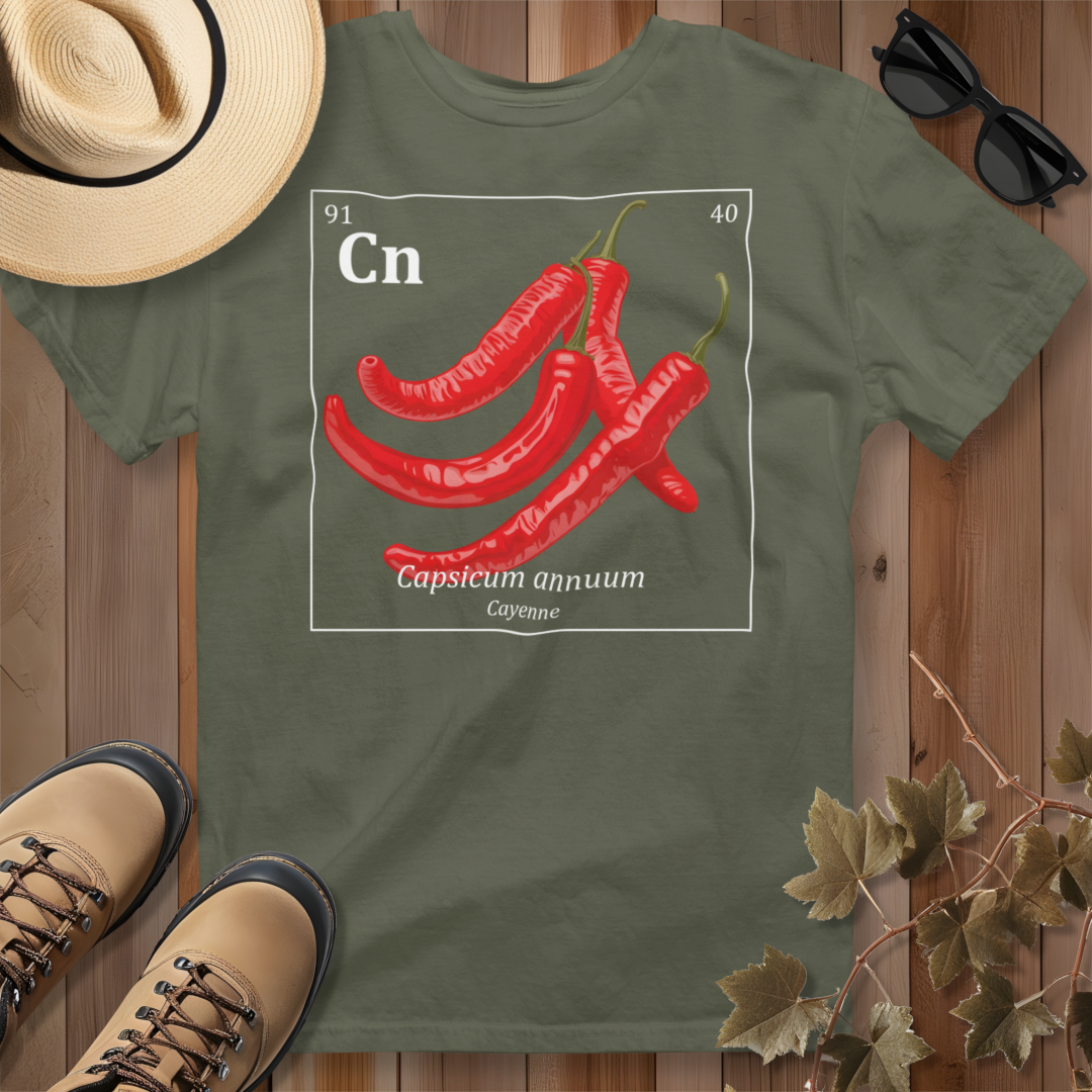 Periodic Table of Vegetables - Cayenne Peppers T-Shirt