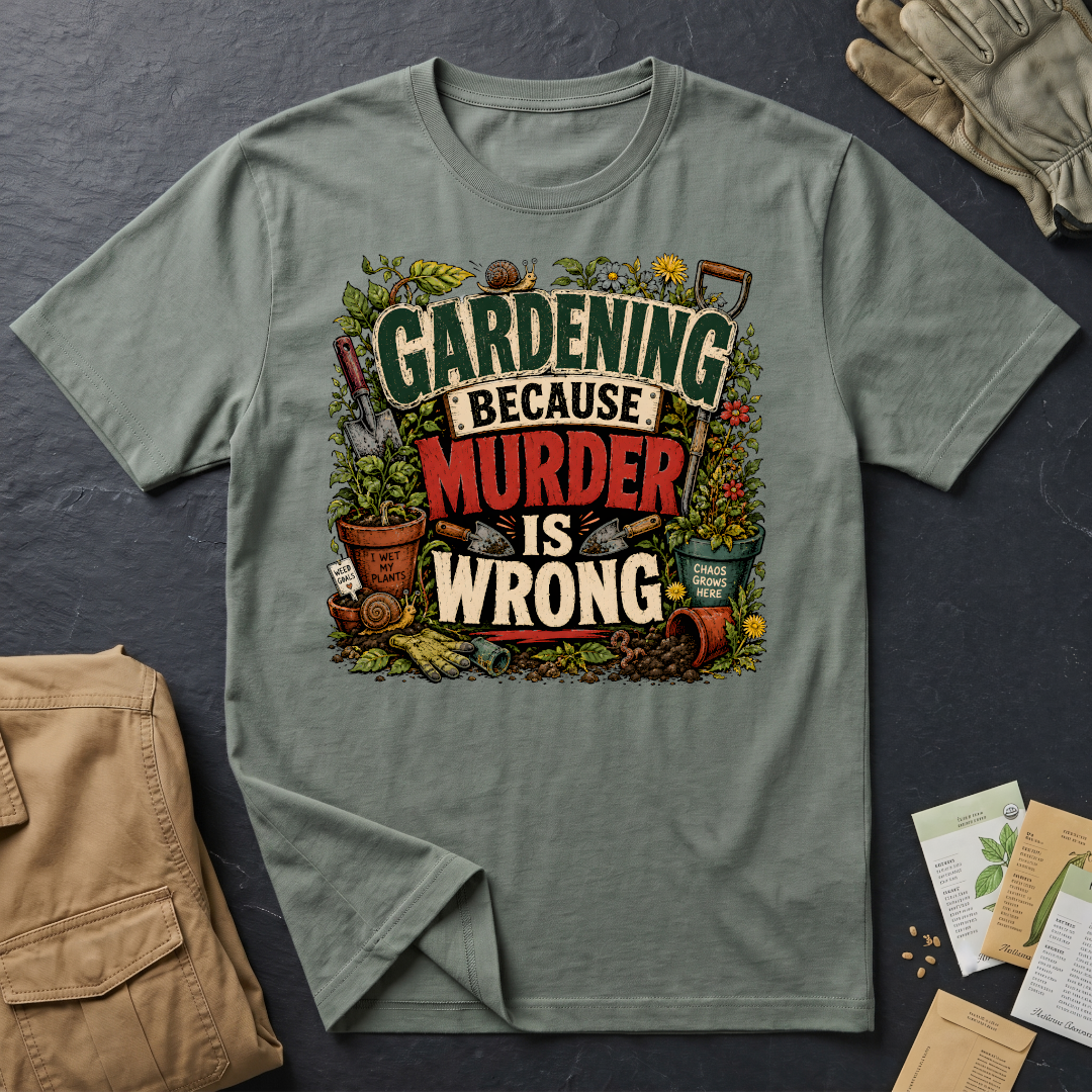 Gardening Because Murder is Wrong T-Shirt