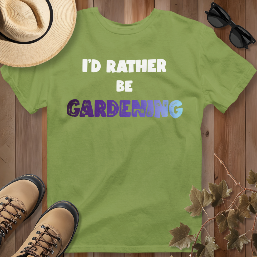 I'd Rather Be Gardening T-Shirt (Purple)