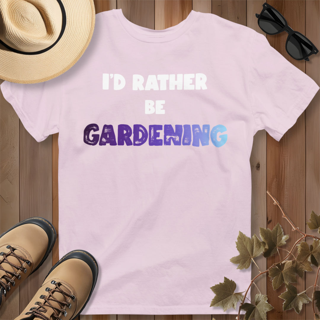 I'd Rather Be Gardening T-Shirt (Purple)