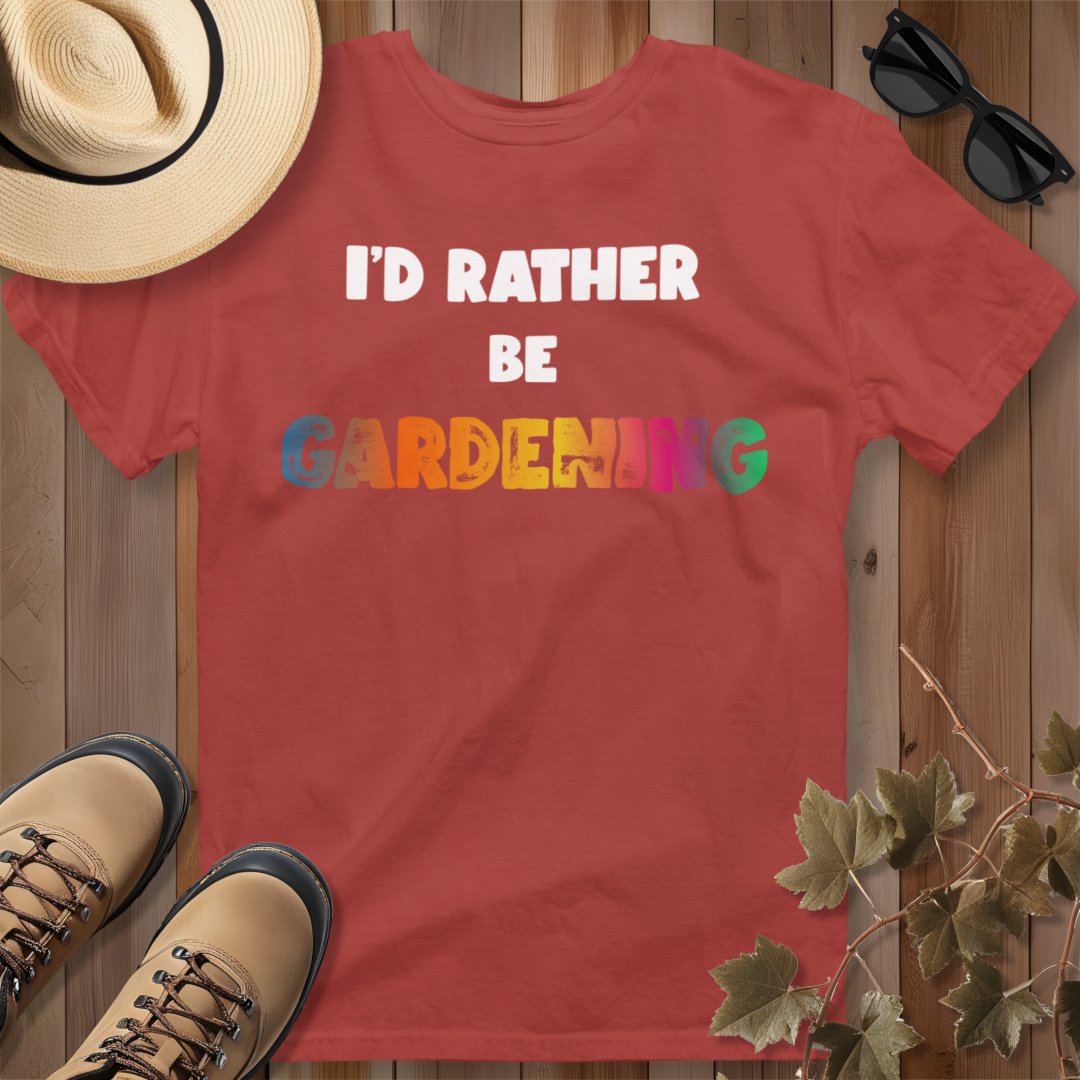 I'd Rather Be Gardening T-Shirt (Rainbow)