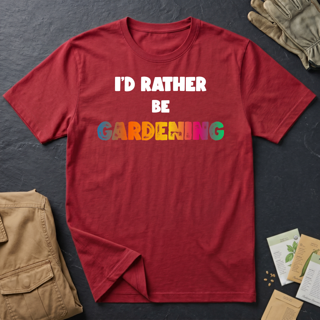 I'd Rather Be Gardening T-Shirt (Rainbow)