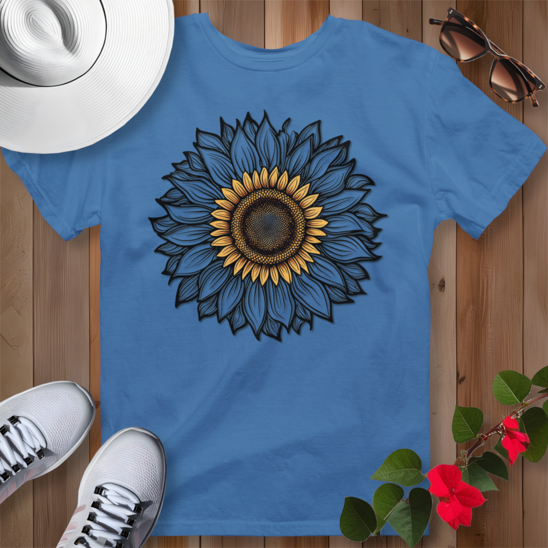 Sunflower Line Art T-Shirt