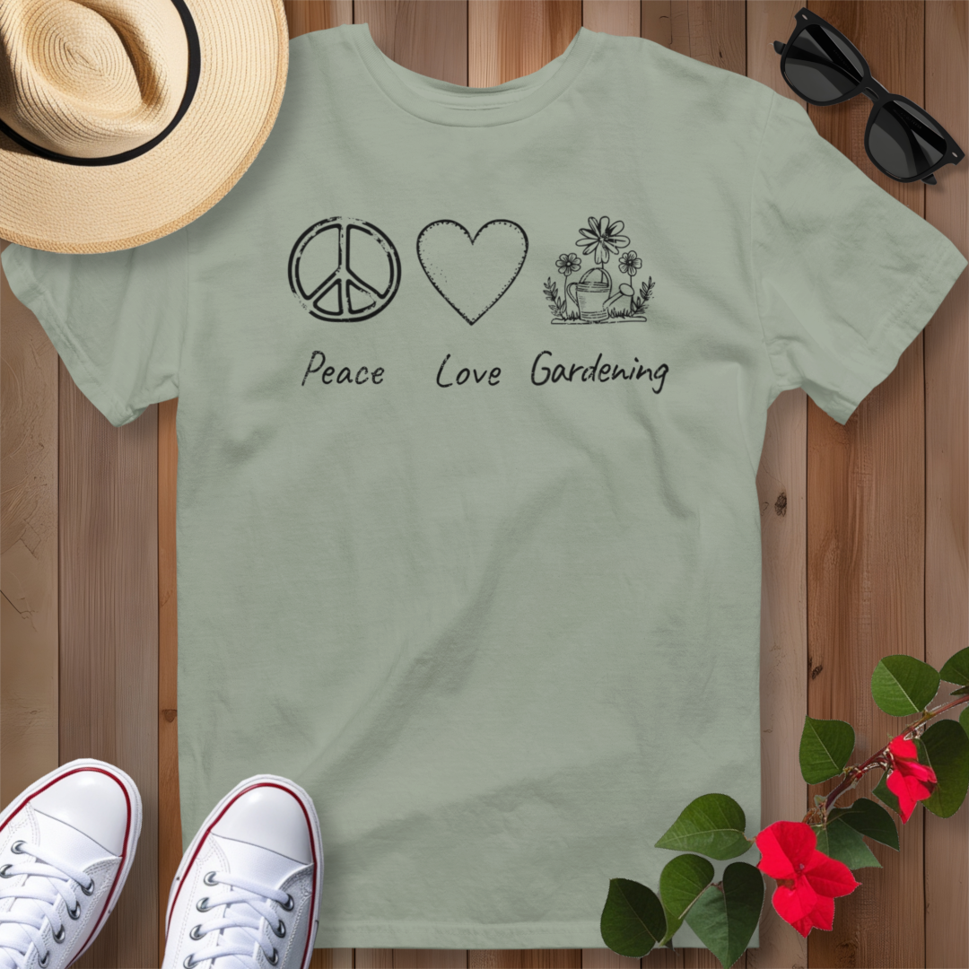 Peace Love Gardening (B) T-Shirt