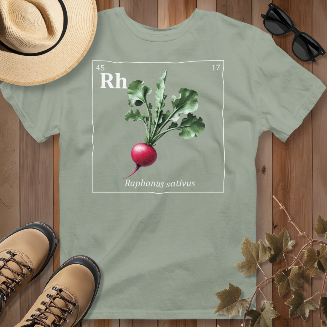 Periodic Table of Vegetables - Radish T-Shirt