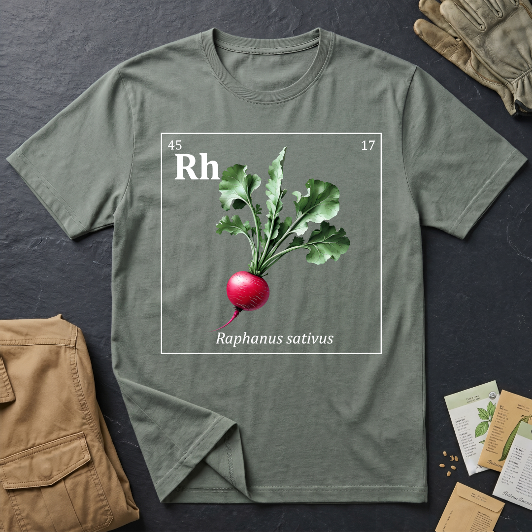 Periodic Table of Vegetables - Radish T-Shirt