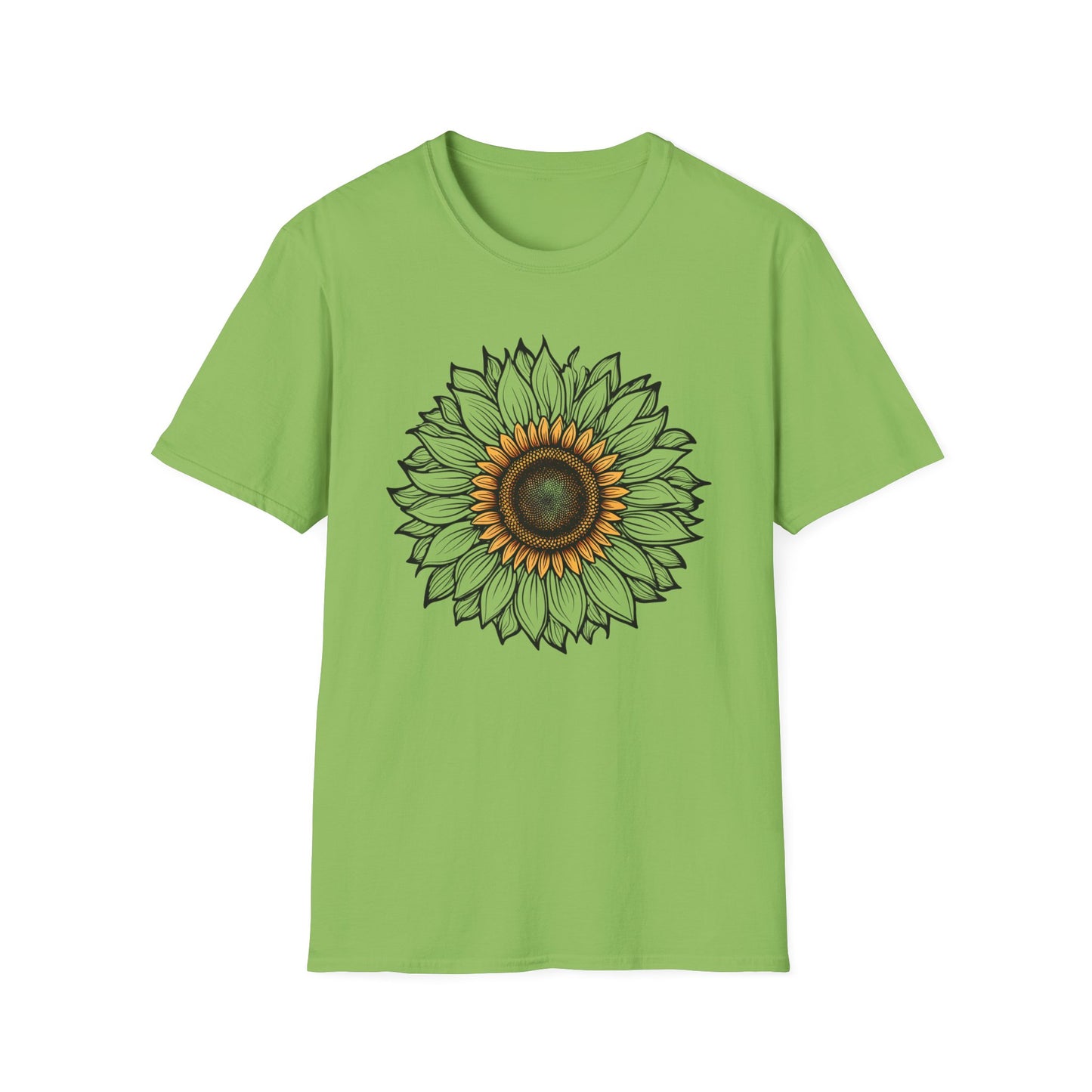 Sunflower Line Art T-Shirt