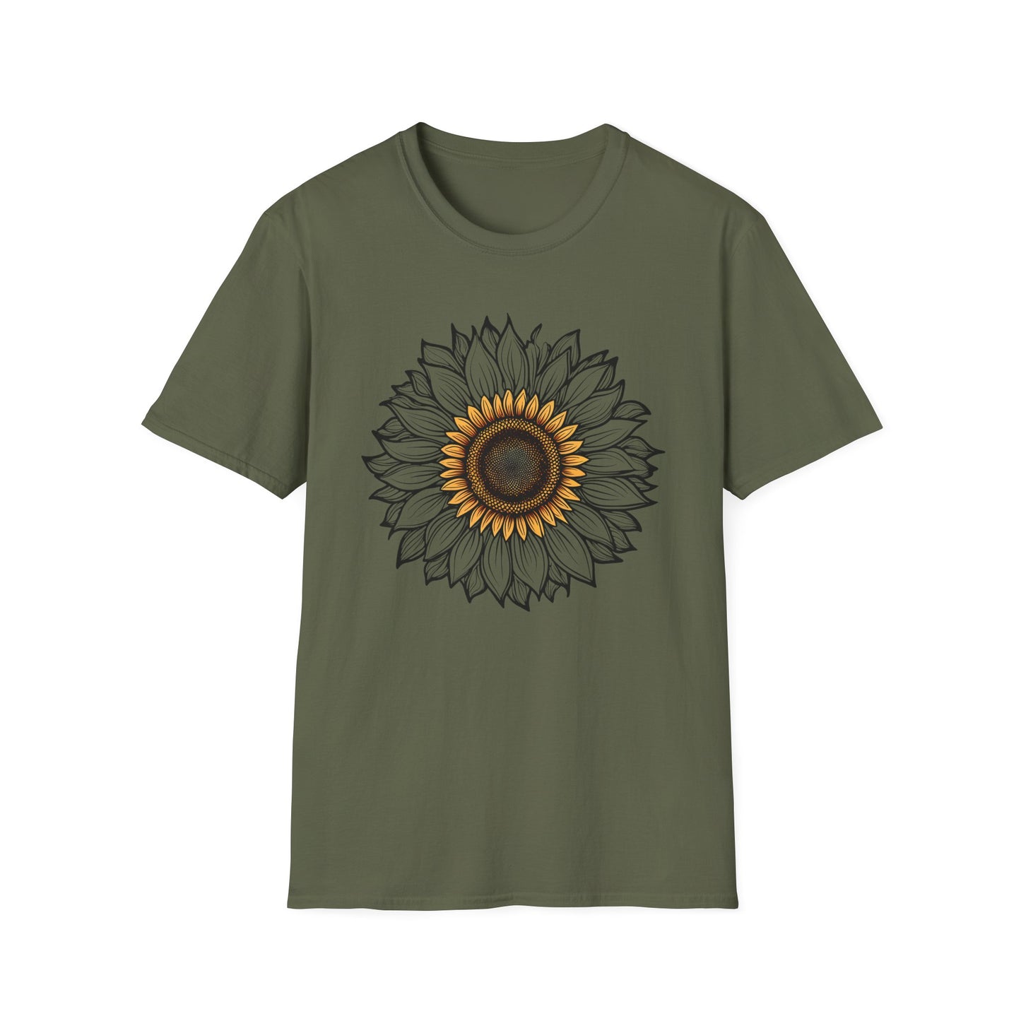Sunflower Line Art T-Shirt