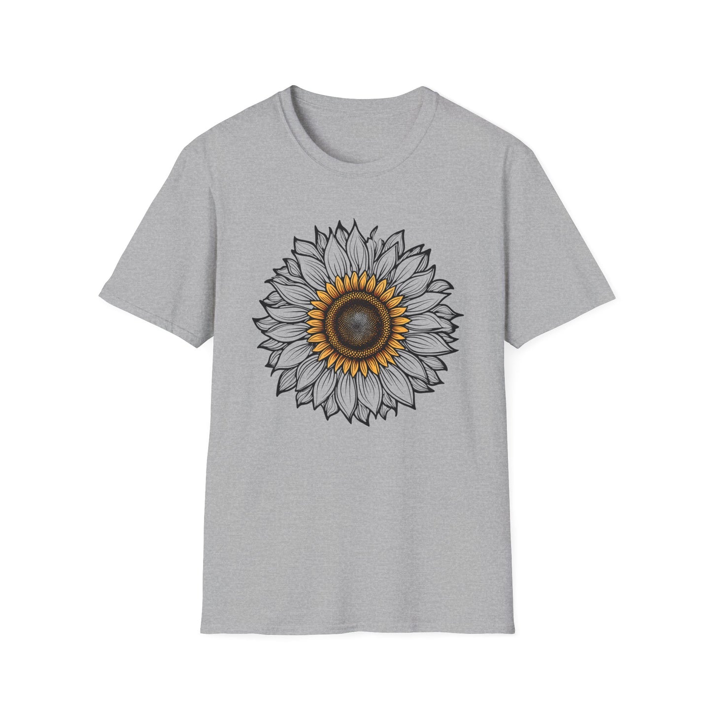 Sunflower Line Art T-Shirt