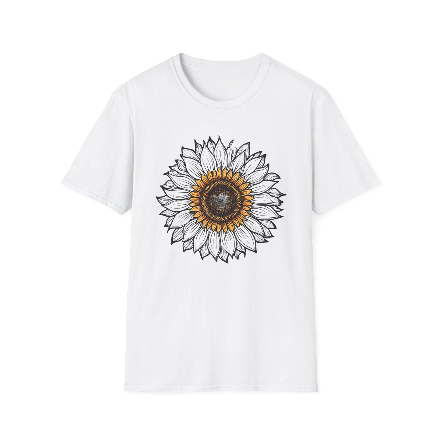 Sunflower Line Art T-Shirt
