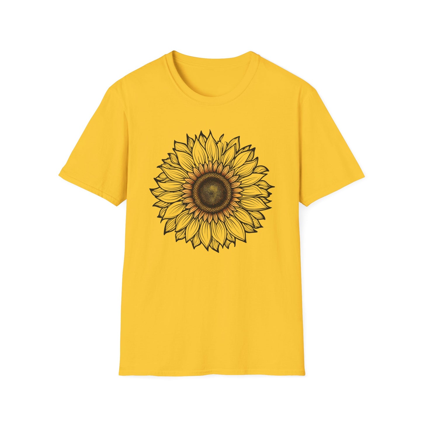 Sunflower Line Art T-Shirt