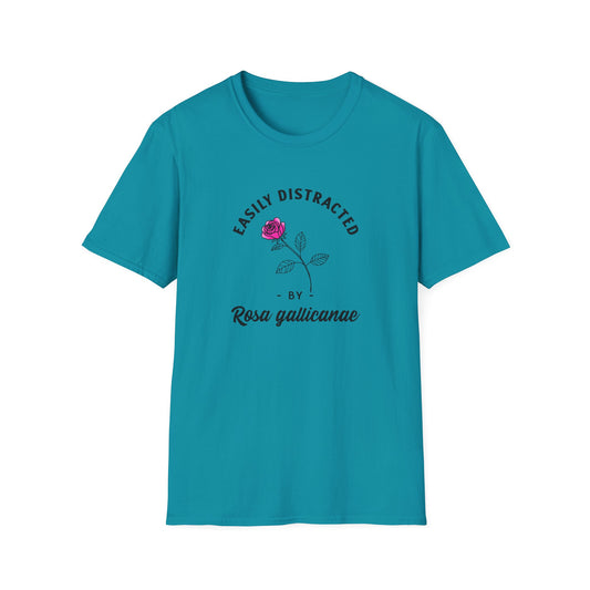 Easily Distracted by Rose (Rosa gallicanae) T-Shirt