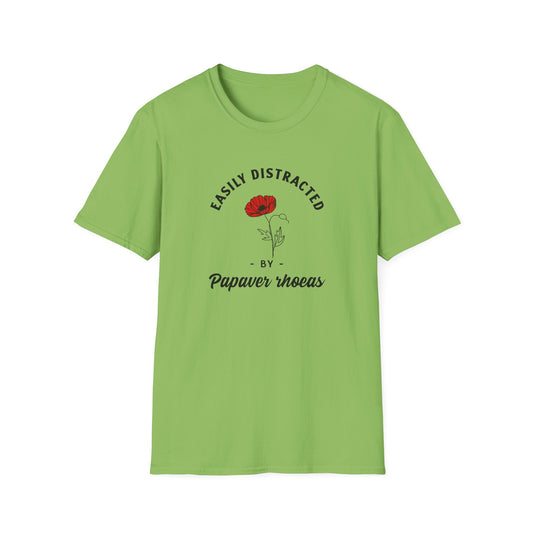 Easily Distracted by Poppy (Papaver rhoeas) T-Shirt