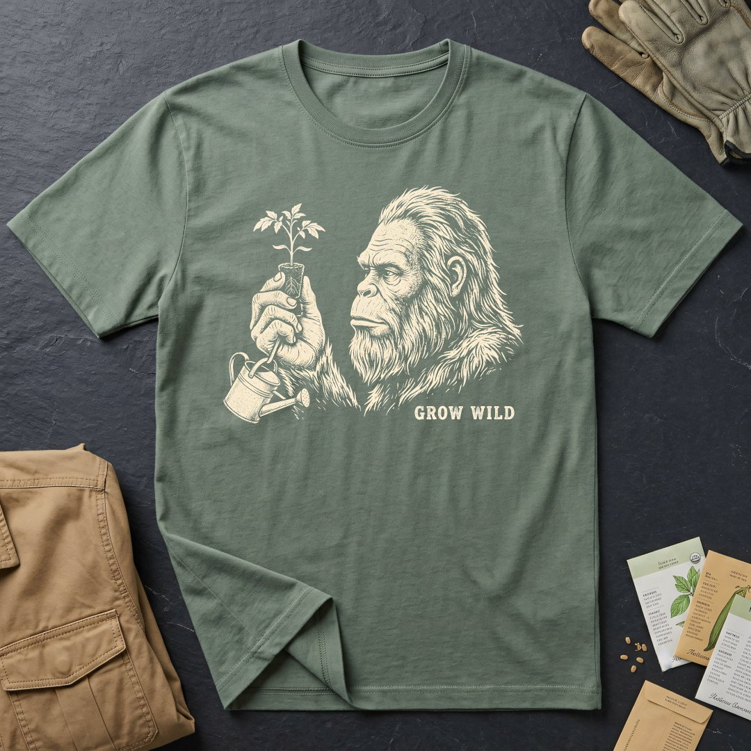 Bigfoot Growing Tomatoes T-Shirt