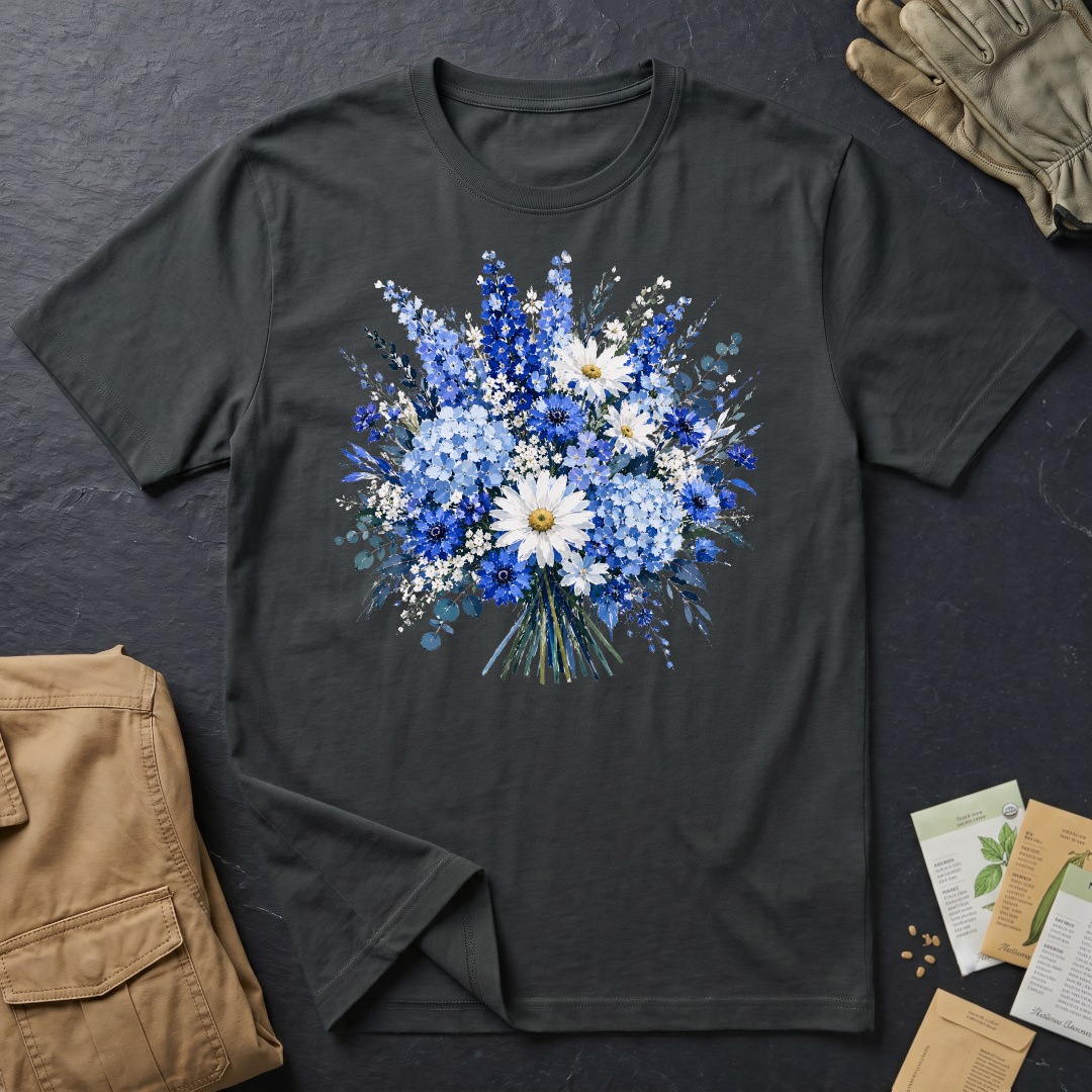Blue and White Floral Collection T-Shirt