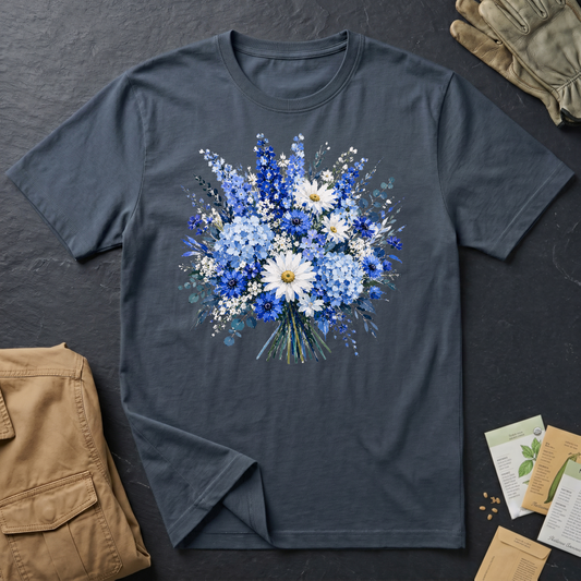 Blue and White Floral Collection T-Shirt