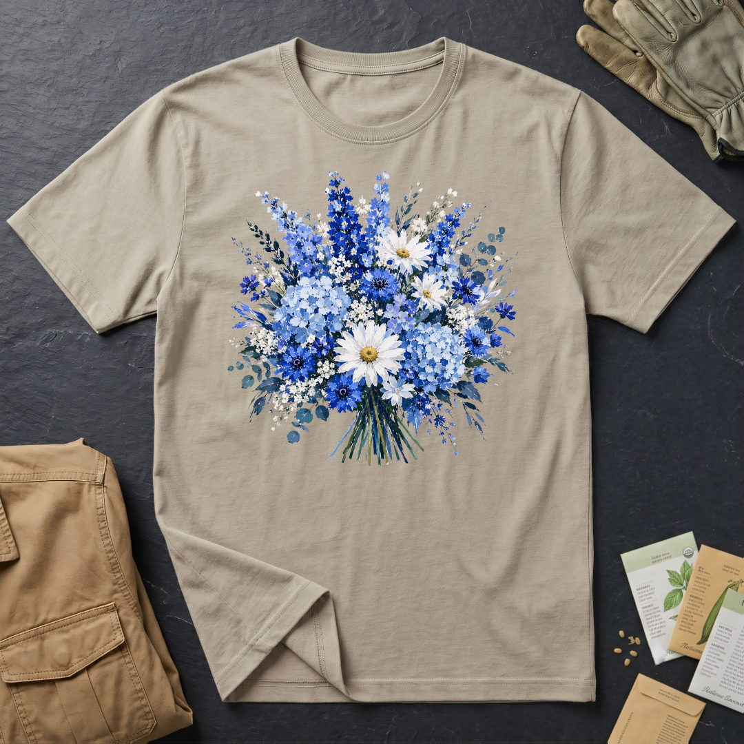 Blue and White Floral Collection T-Shirt