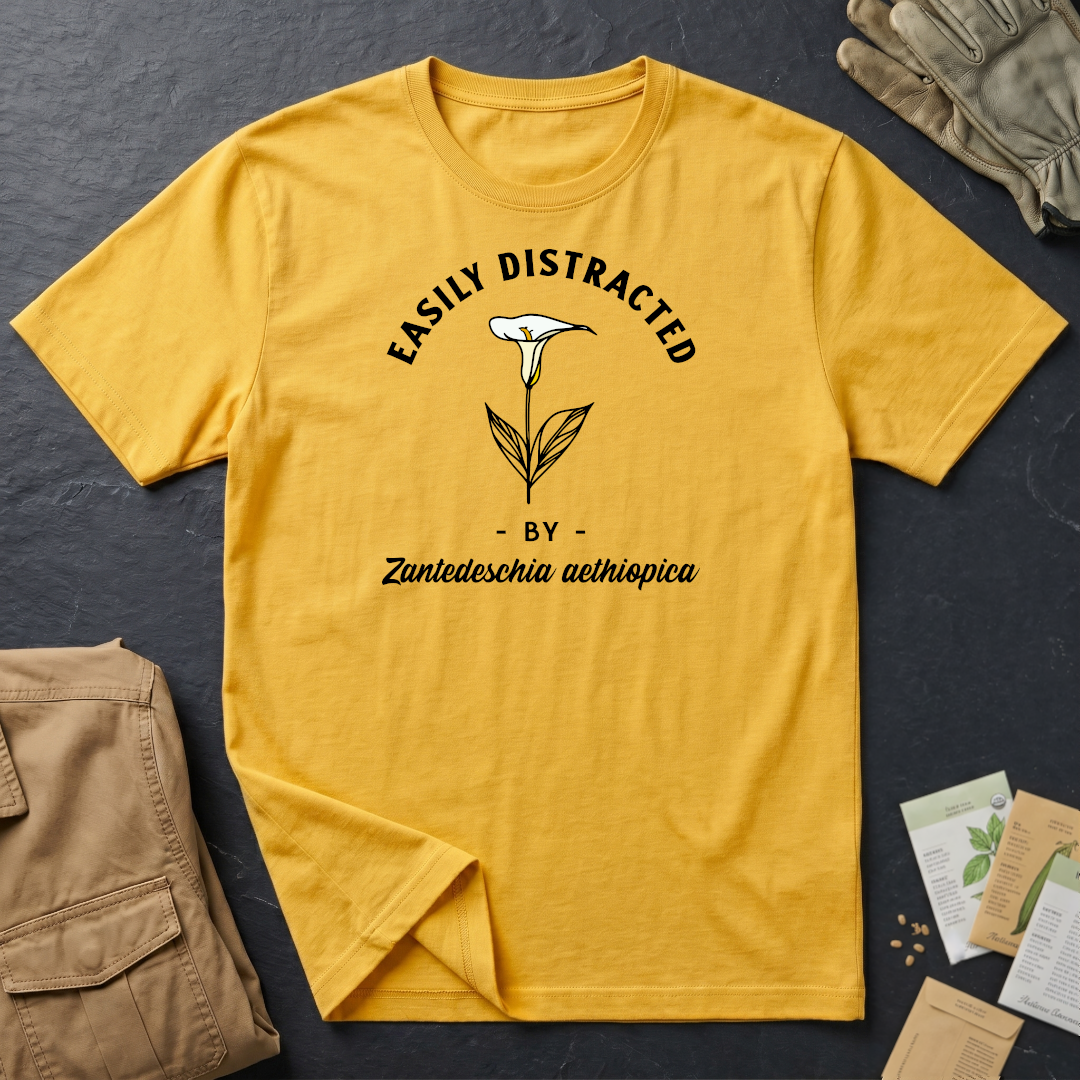 Easily Distracted by Calla Lily (Zantedeschia aethiopica) T-Shirt