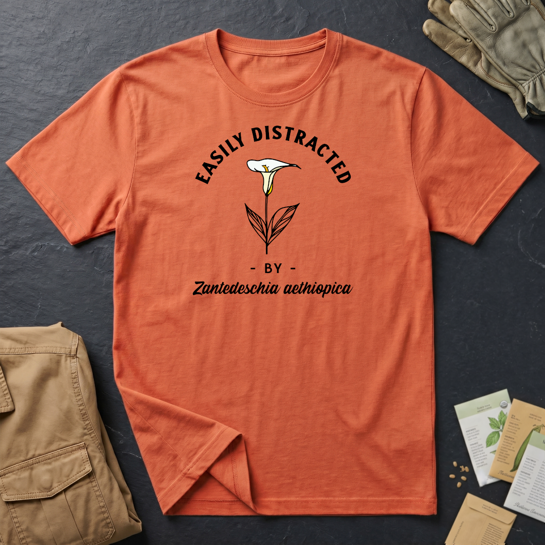 Easily Distracted by Calla Lily (Zantedeschia aethiopica) T-Shirt