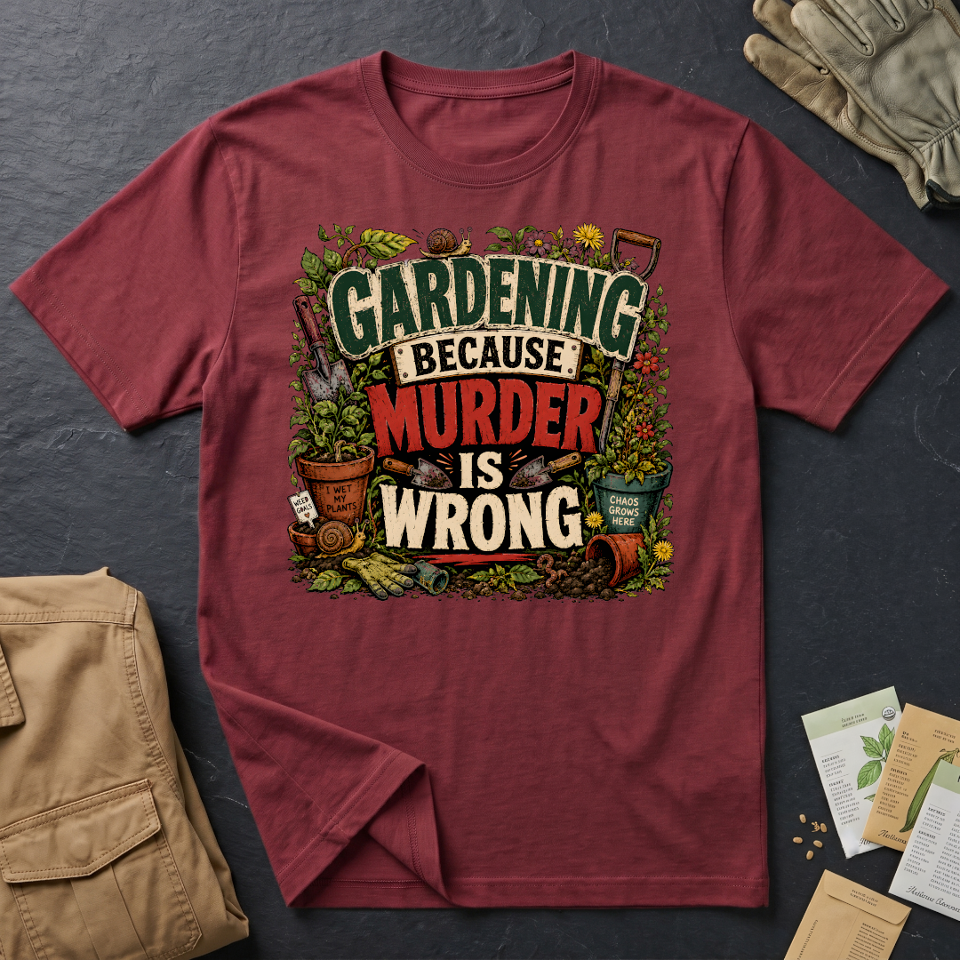 Gardening Because Murder is Wrong T-Shirt