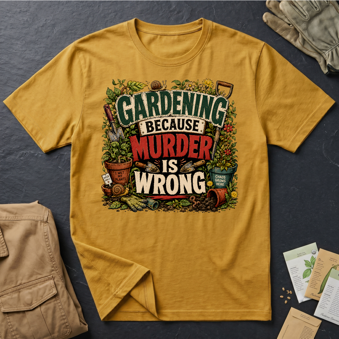 Gardening Because Murder is Wrong T-Shirt