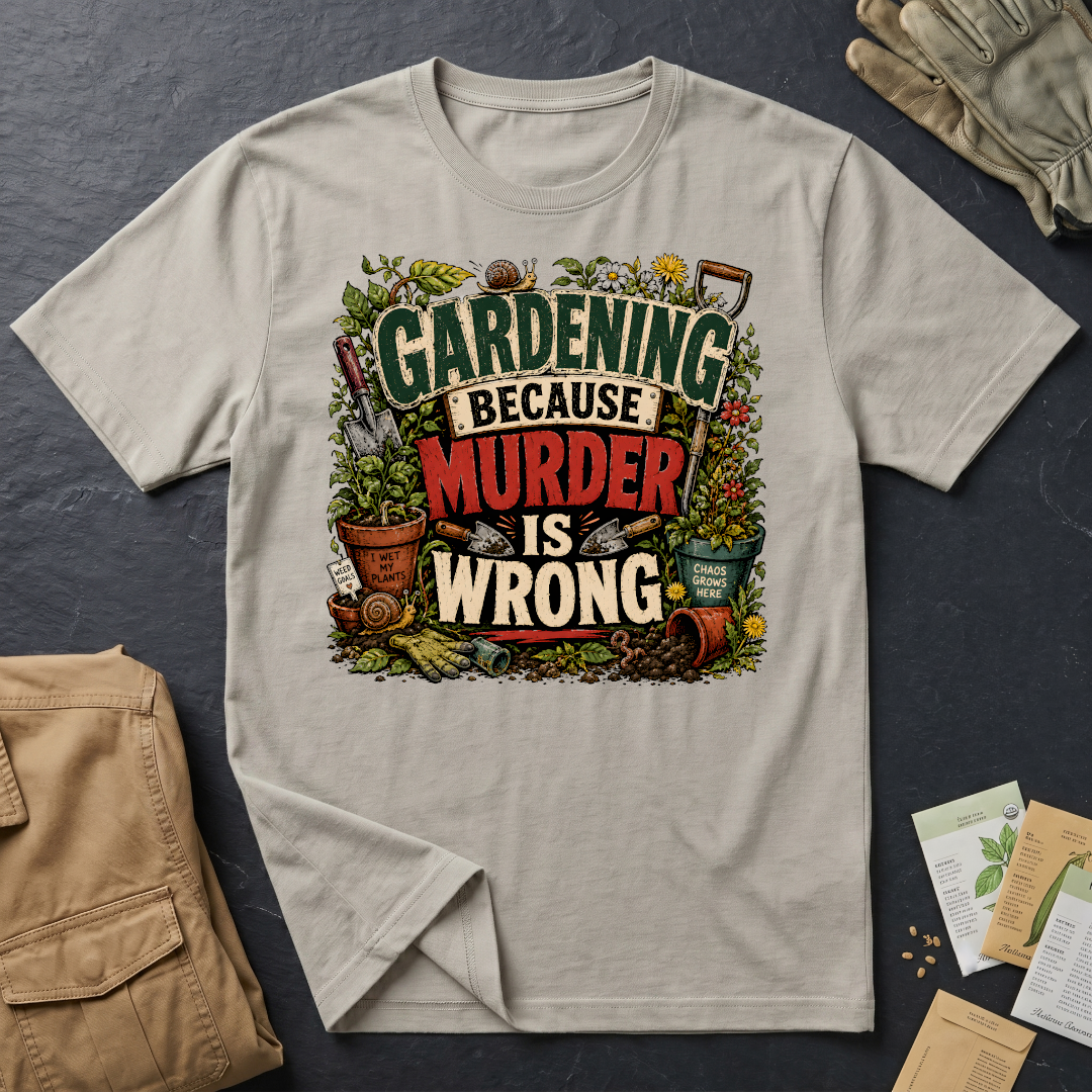 Gardening Because Murder is Wrong T-Shirt