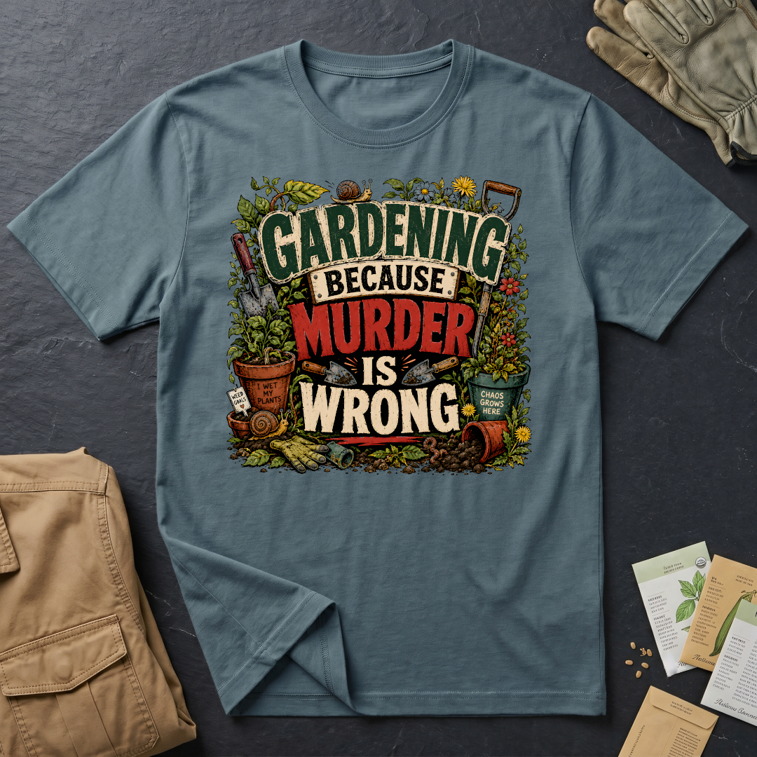 Gardening Because Murder is Wrong T-Shirt