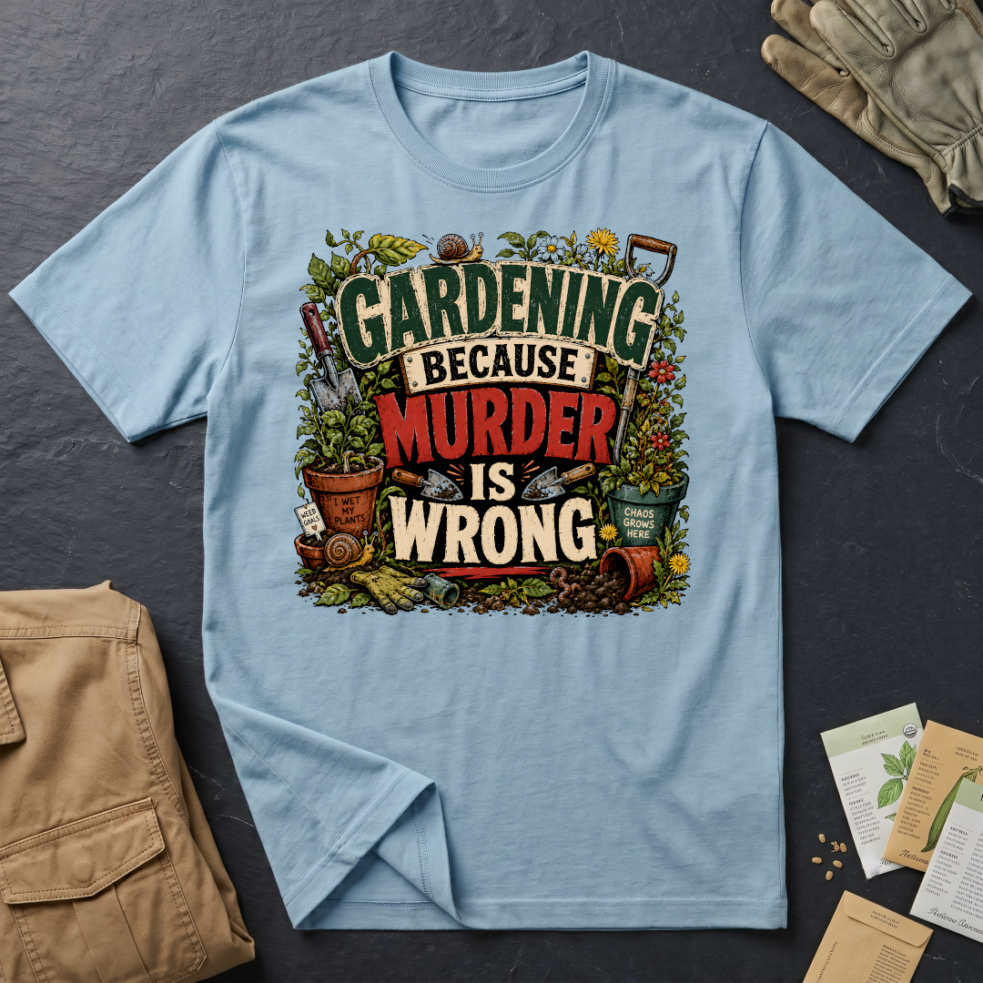 Gardening Because Murder is Wrong T-Shirt