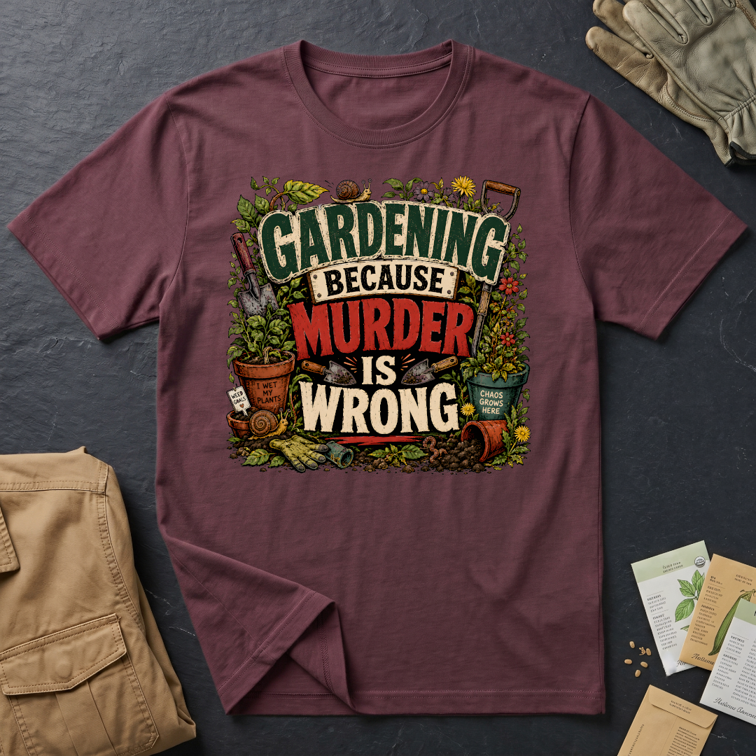 Gardening Because Murder is Wrong T-Shirt