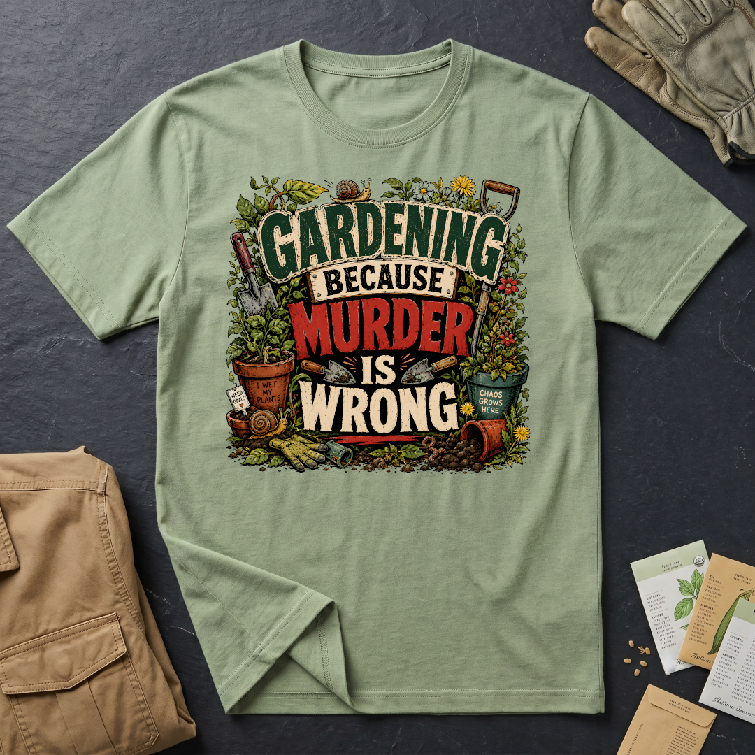 Gardening Because Murder is Wrong T-Shirt