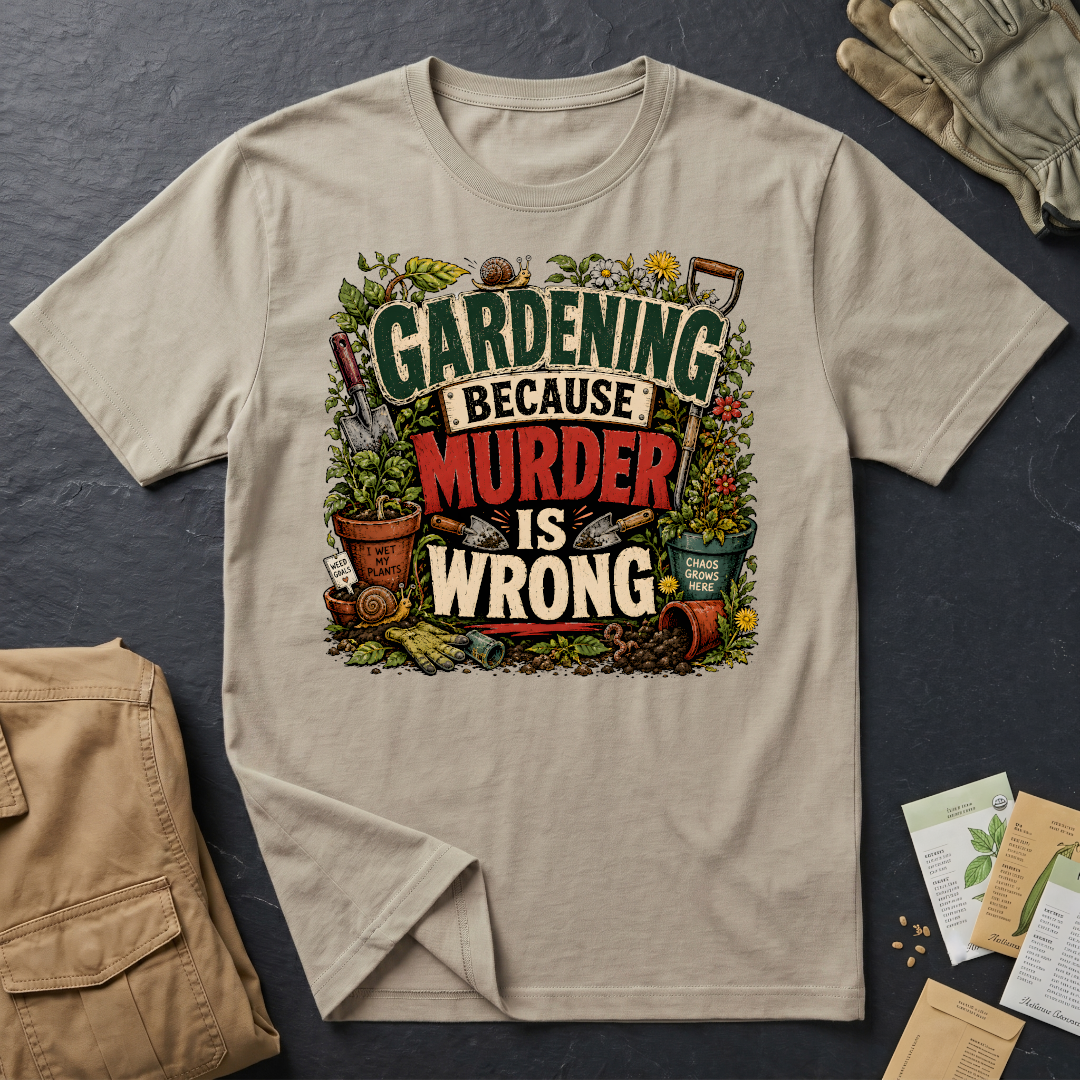 Gardening Because Murder is Wrong T-Shirt