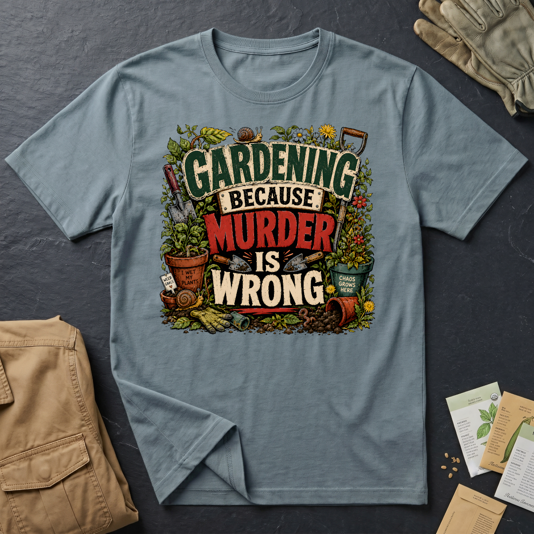 Gardening Because Murder is Wrong T-Shirt