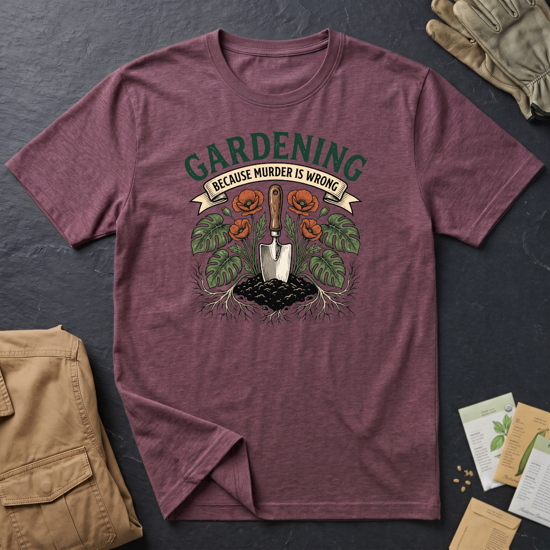 Gardening Because Murder is Wrong 2 T-Shirt