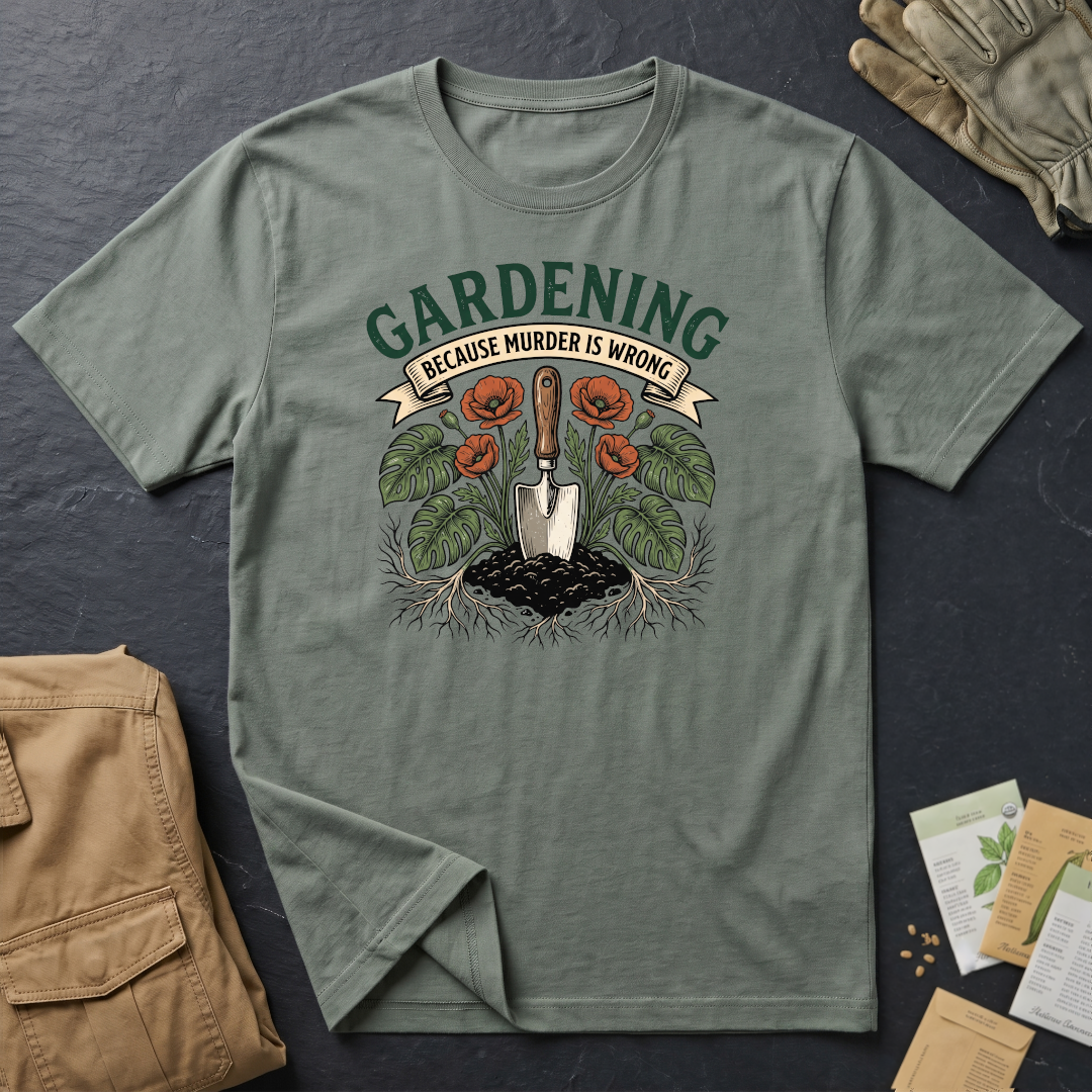 Gardening Because Murder is Wrong 2 T-Shirt