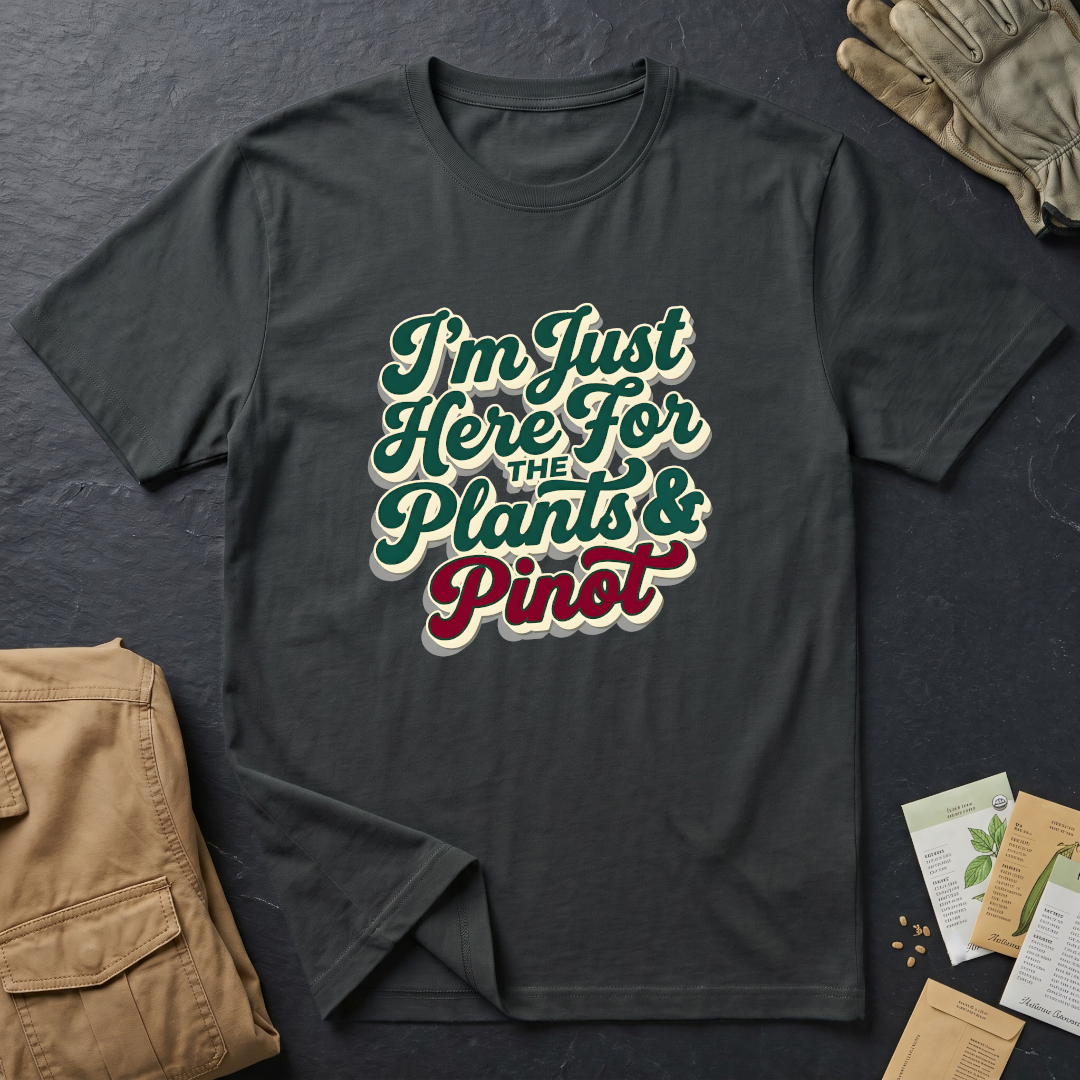 I'm Just Here for the Plants and Pinot T-Shirt