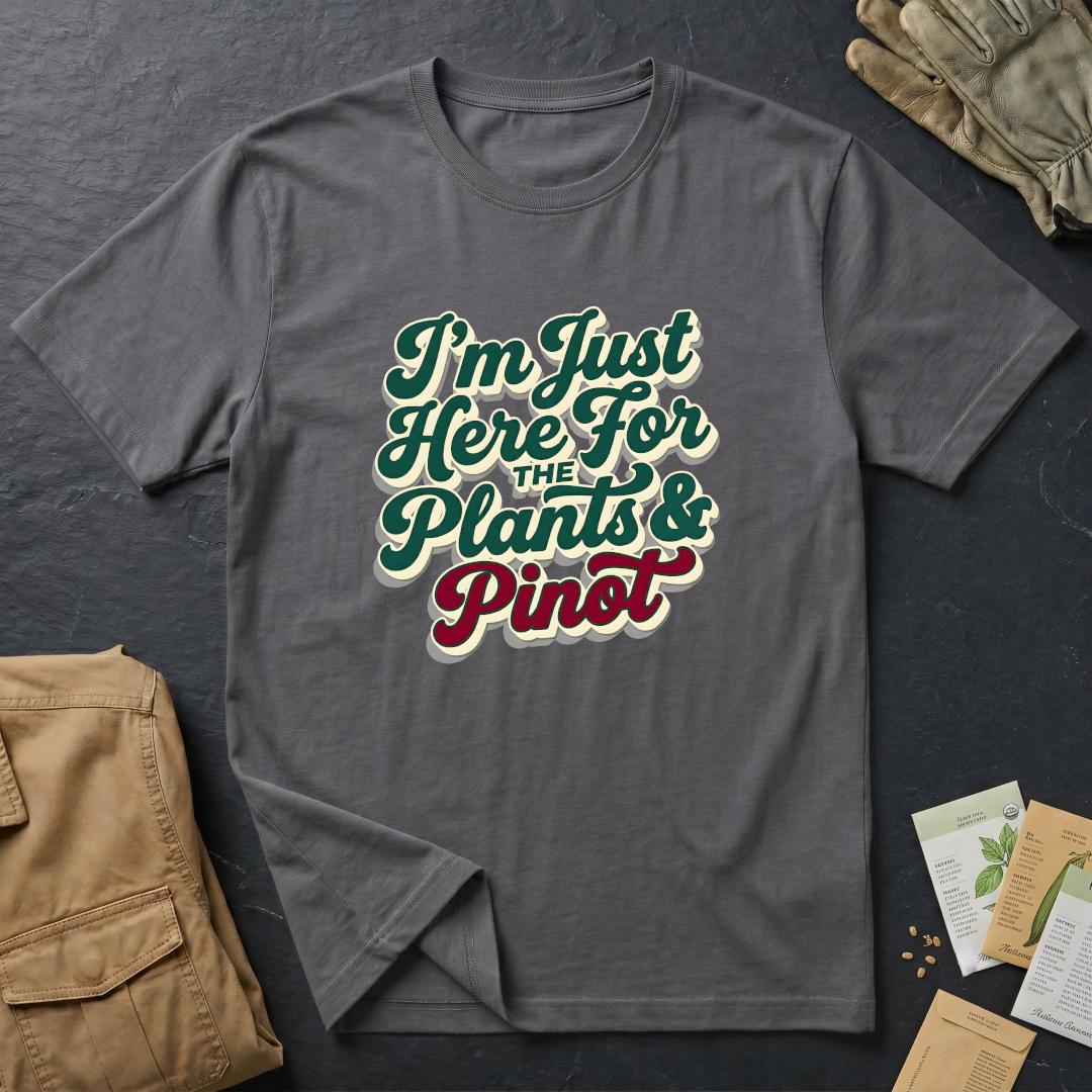 I'm Just Here for the Plants and Pinot T-Shirt