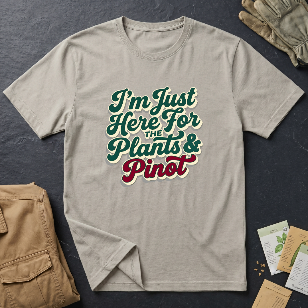 I'm Just Here for the Plants and Pinot T-Shirt