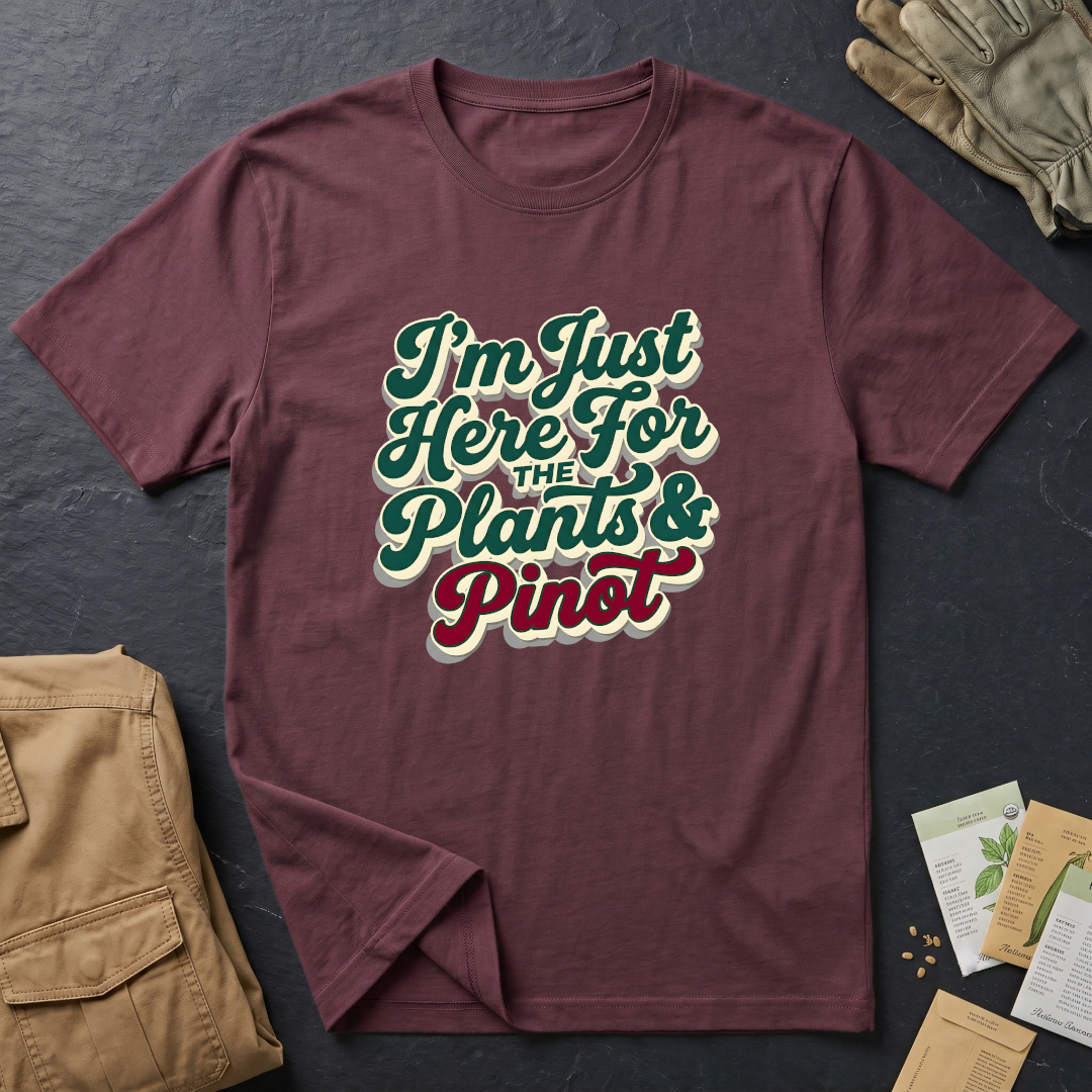 I'm Just Here for the Plants and Pinot T-Shirt