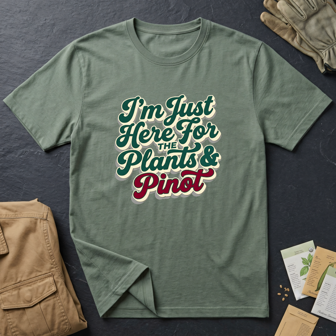 I'm Just Here for the Plants and Pinot T-Shirt