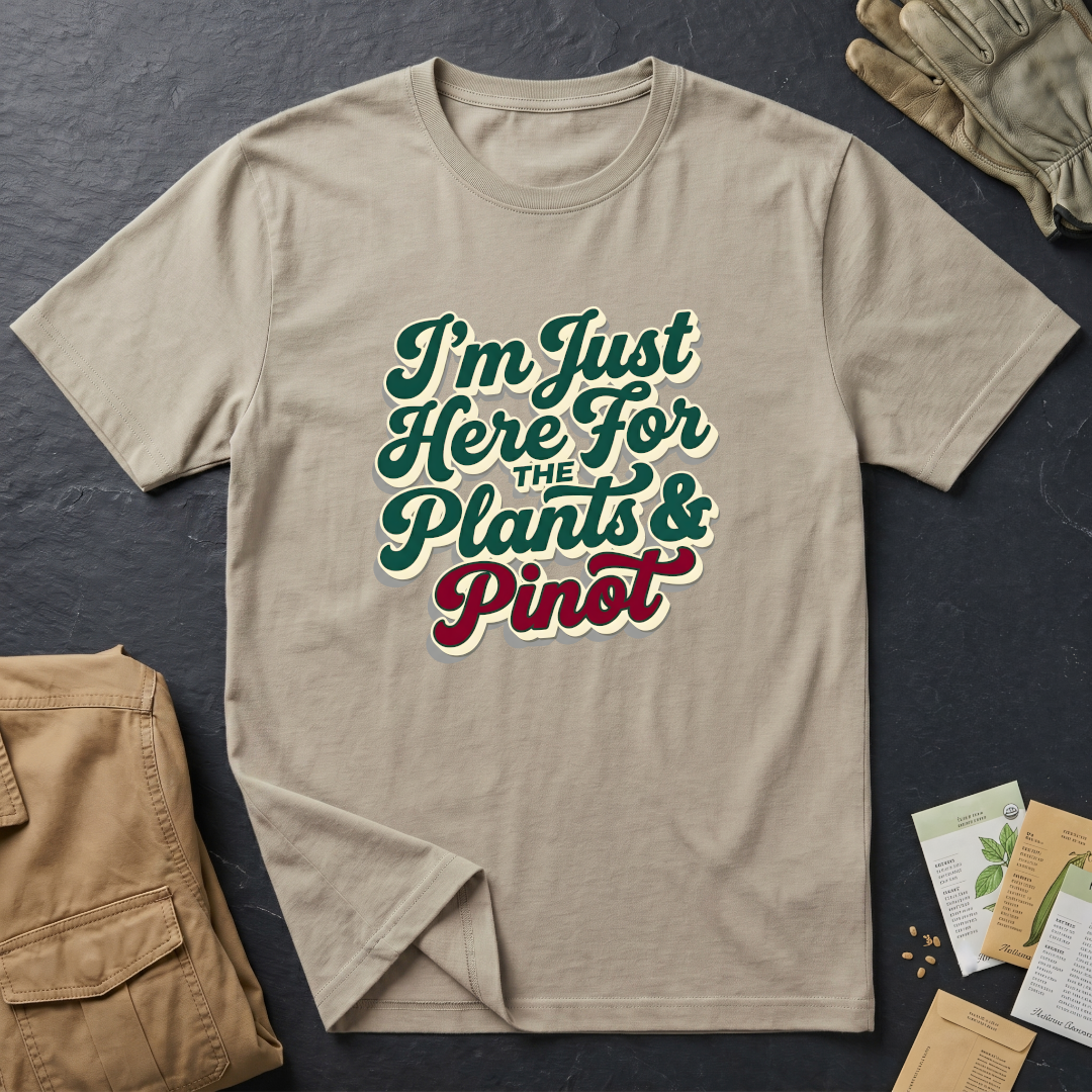 I'm Just Here for the Plants and Pinot T-Shirt