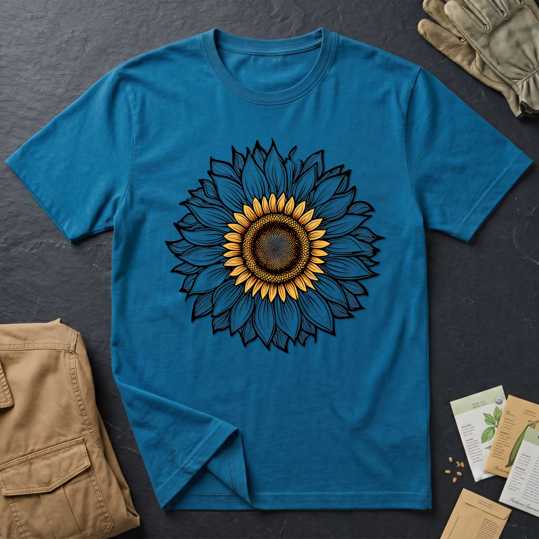 Sunflower Line Art T-Shirt