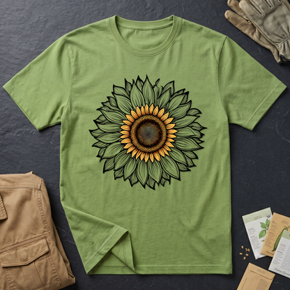 Sunflower Line Art T-Shirt
