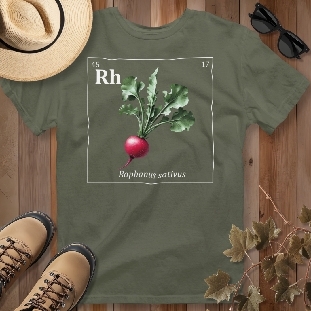 Periodic Table of Vegetables - Radish T-Shirt