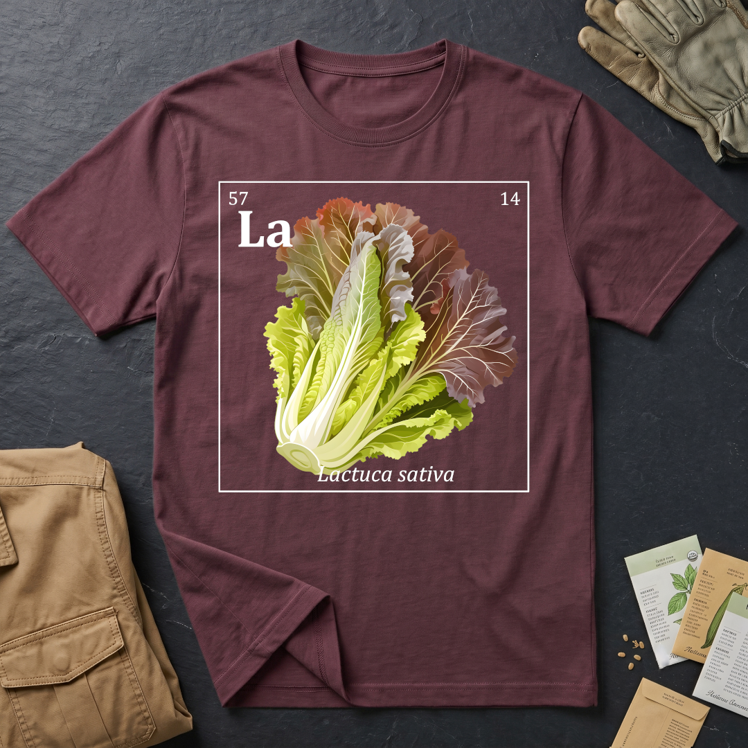 Periodic Table of Vegetables - Red Lettuce T-Shirt