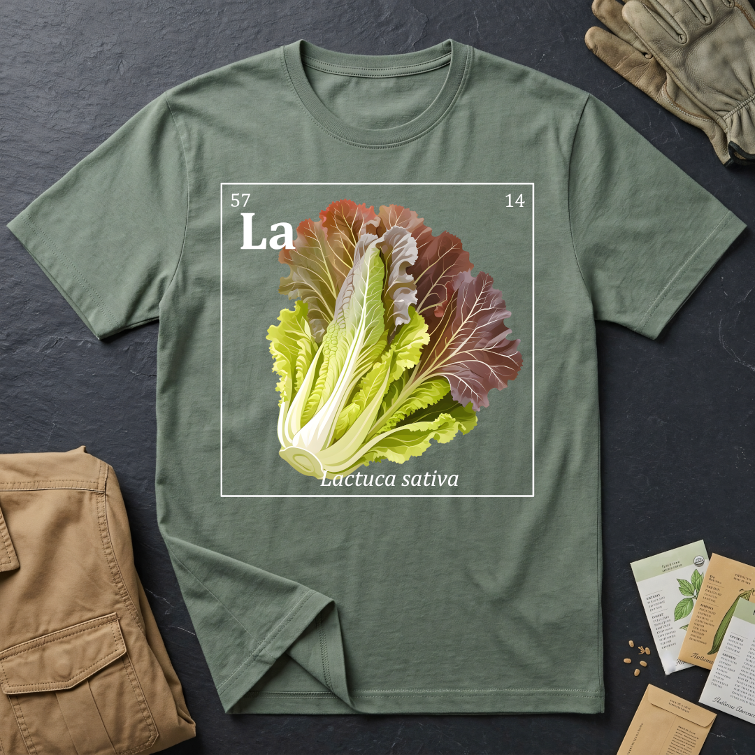 Periodic Table of Vegetables - Red Lettuce T-Shirt