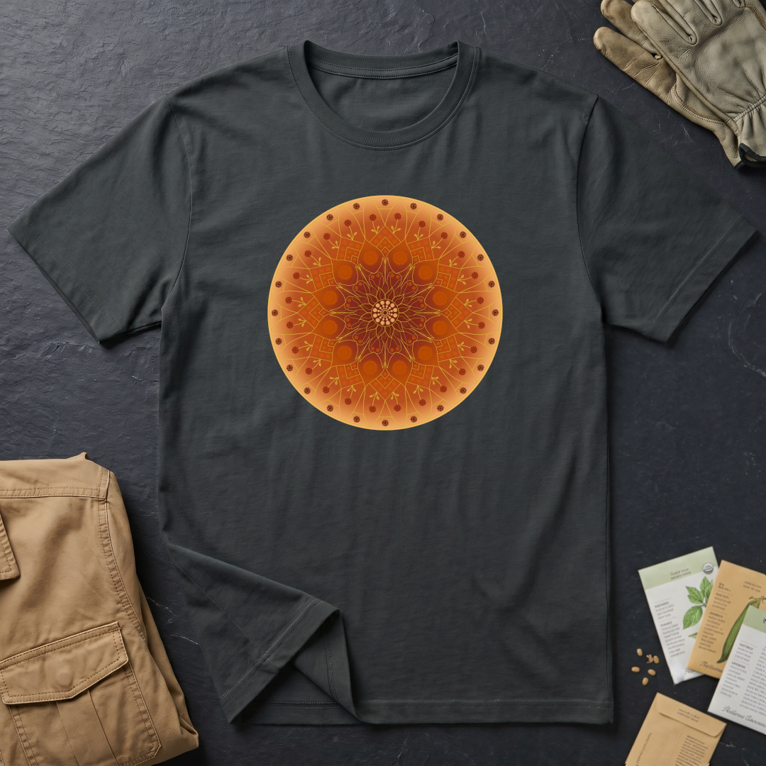 Sunflower Mandala T-Shirt - Orange