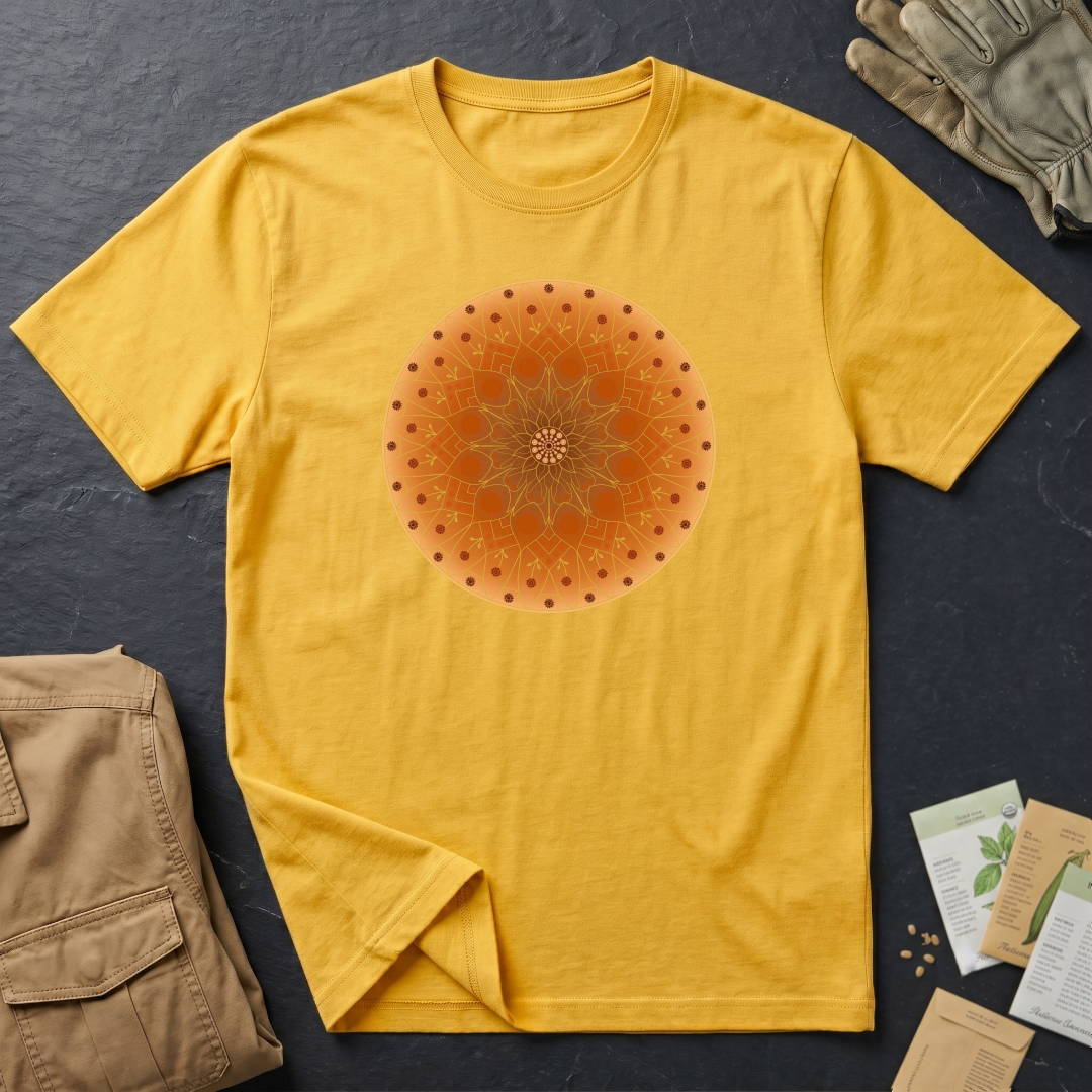 Sunflower Mandala T-Shirt - Orange