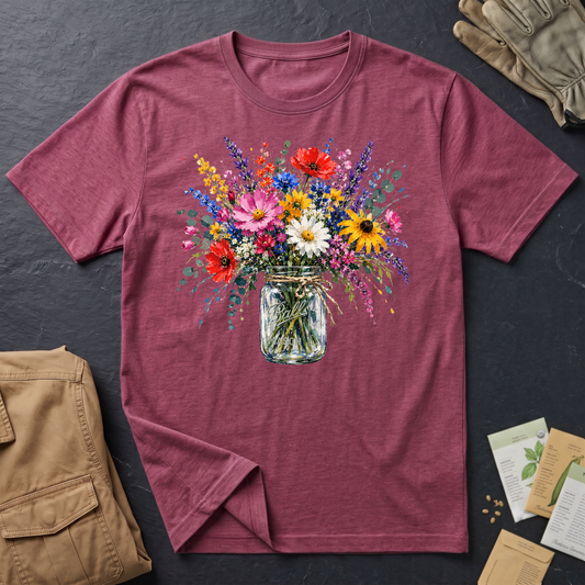 Wildflowers in Mason Jar T-Shirt